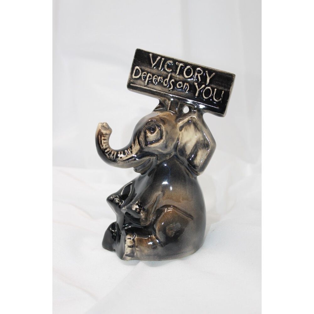 50's Mccoy Pottery Republican "Victory Depends on You/ I Can't Do It Alone" Mint